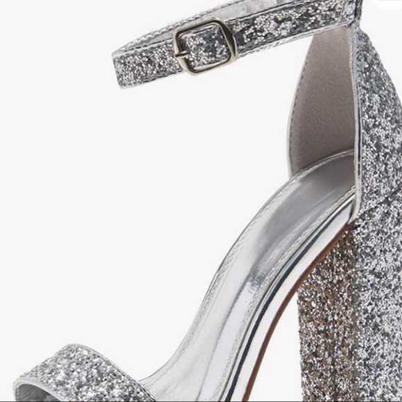 Glitter Open Toe Ankle Strap Sandal - Picture 5 of 8